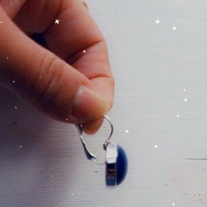 NEW Silver & Blue Clip-on Earrings